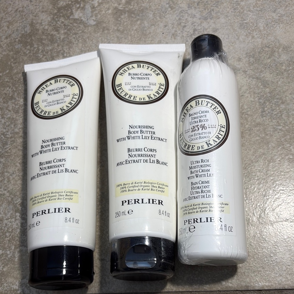 Perlier Shea Butter Body Butter & Bath Cream Trio - White